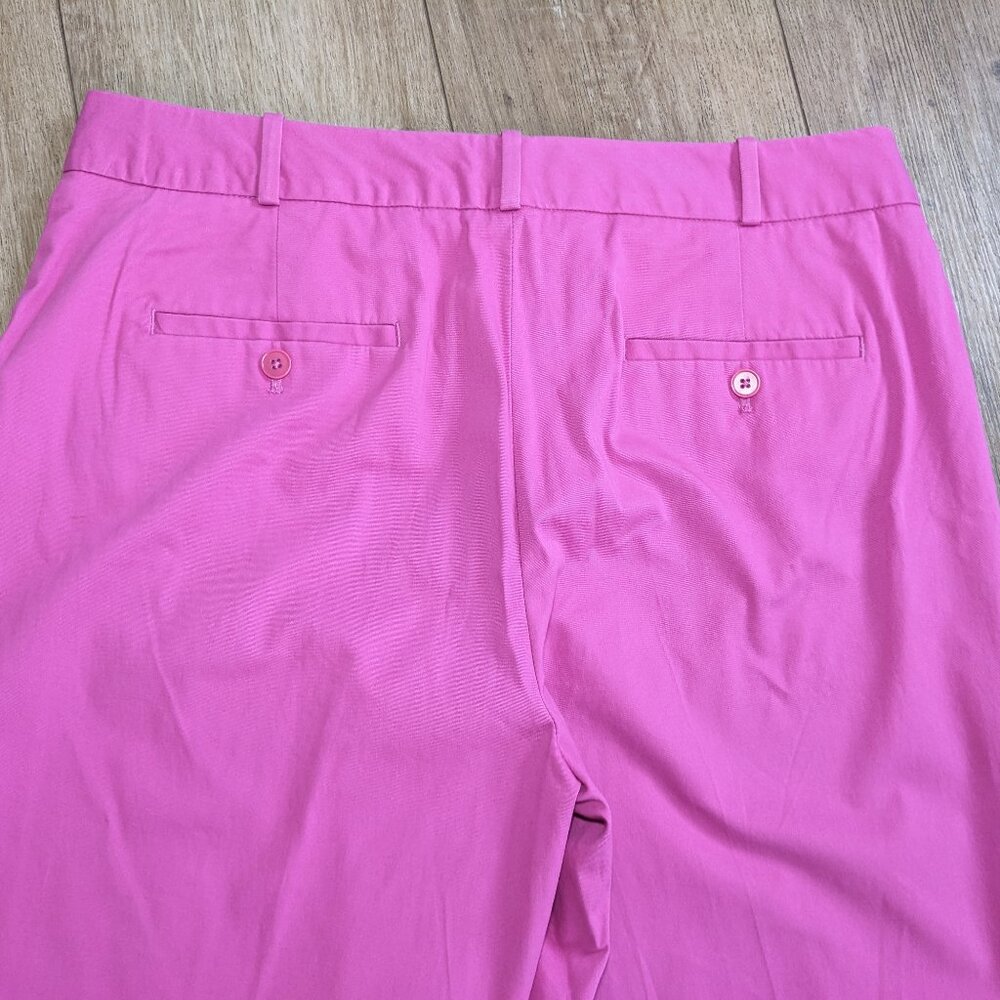 NWT Talbots Curvy Pink Cropped Pants Trousers Cotton Stretch Sz 12 inseam 26" - Picture 8 of 11